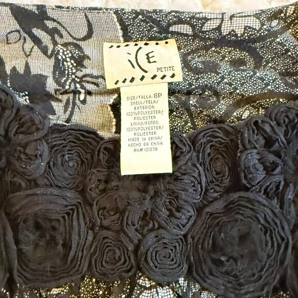 ICE Petite Size 8P Black Print with Rosette Detail - Picture 10 of 12
